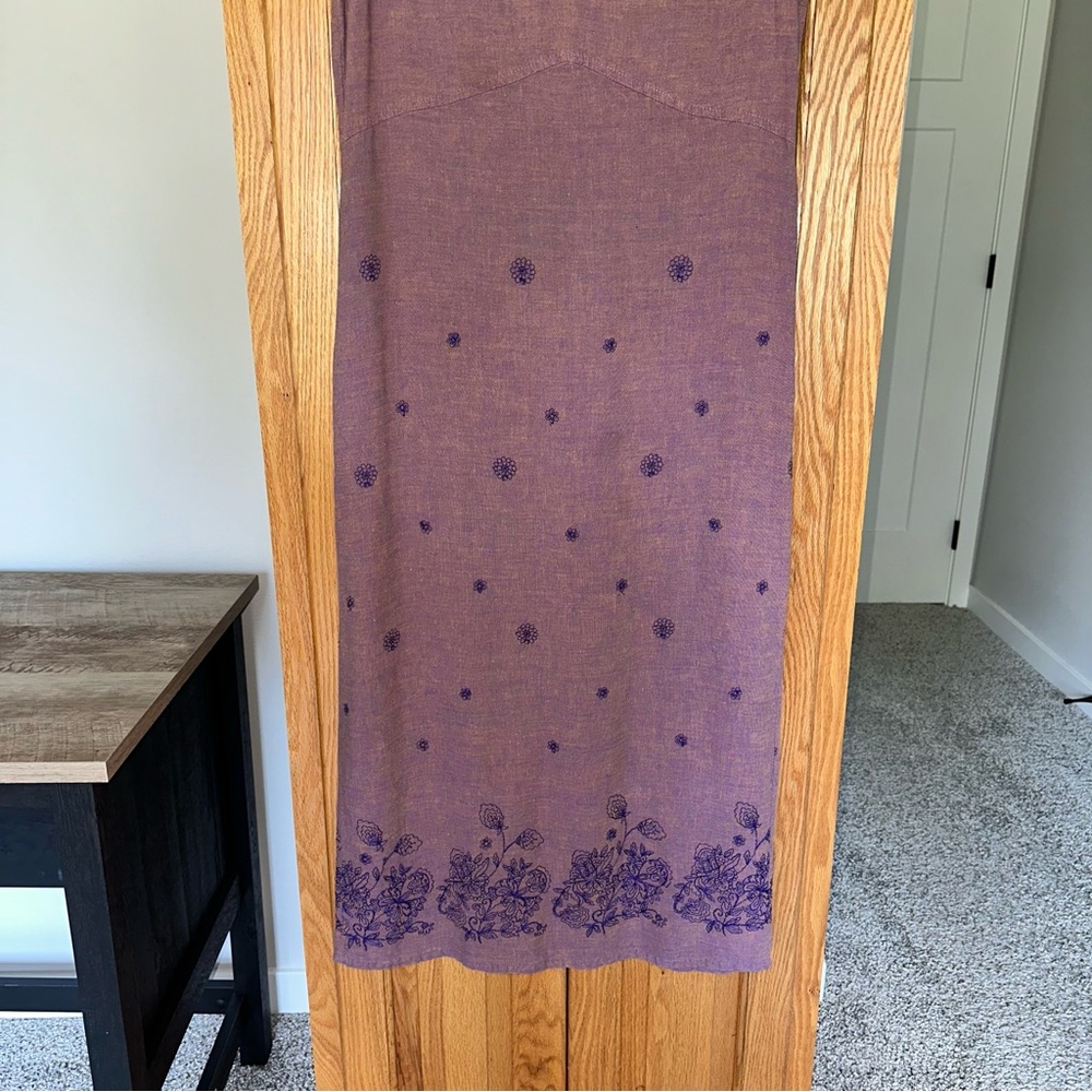 I.V.Y petite P6 Elegant Purple Sleeveless Dress with embroidery empire waist - Picture 4 of 9